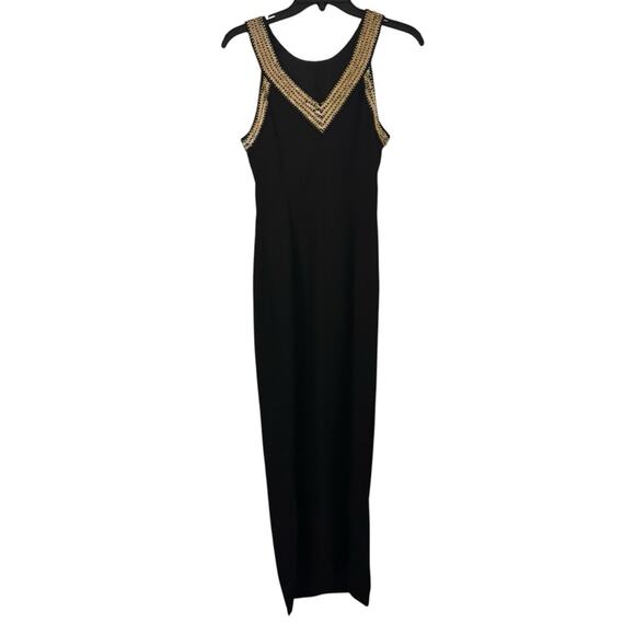 Alyce Designs Black Beaded Halter Neck Gown – Labeled 8, Fits Like 2 Y2K Glam - Picture 8 of 11